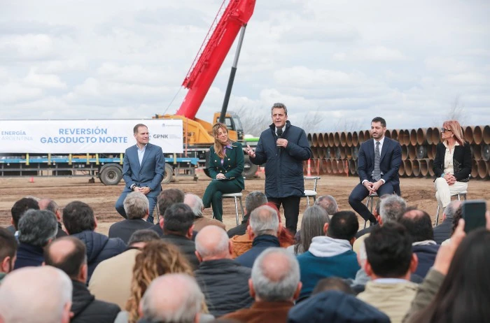 Sergio Massa, exministro de Economía, en el lanzamiento de la obra de reversión del Gasoducto Norte.&nbsp;